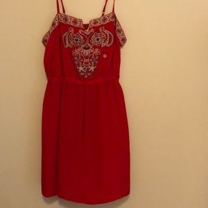 Chelsea & Violet Embroidered Red Dress